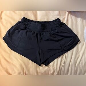Lululemon black micro running shorts